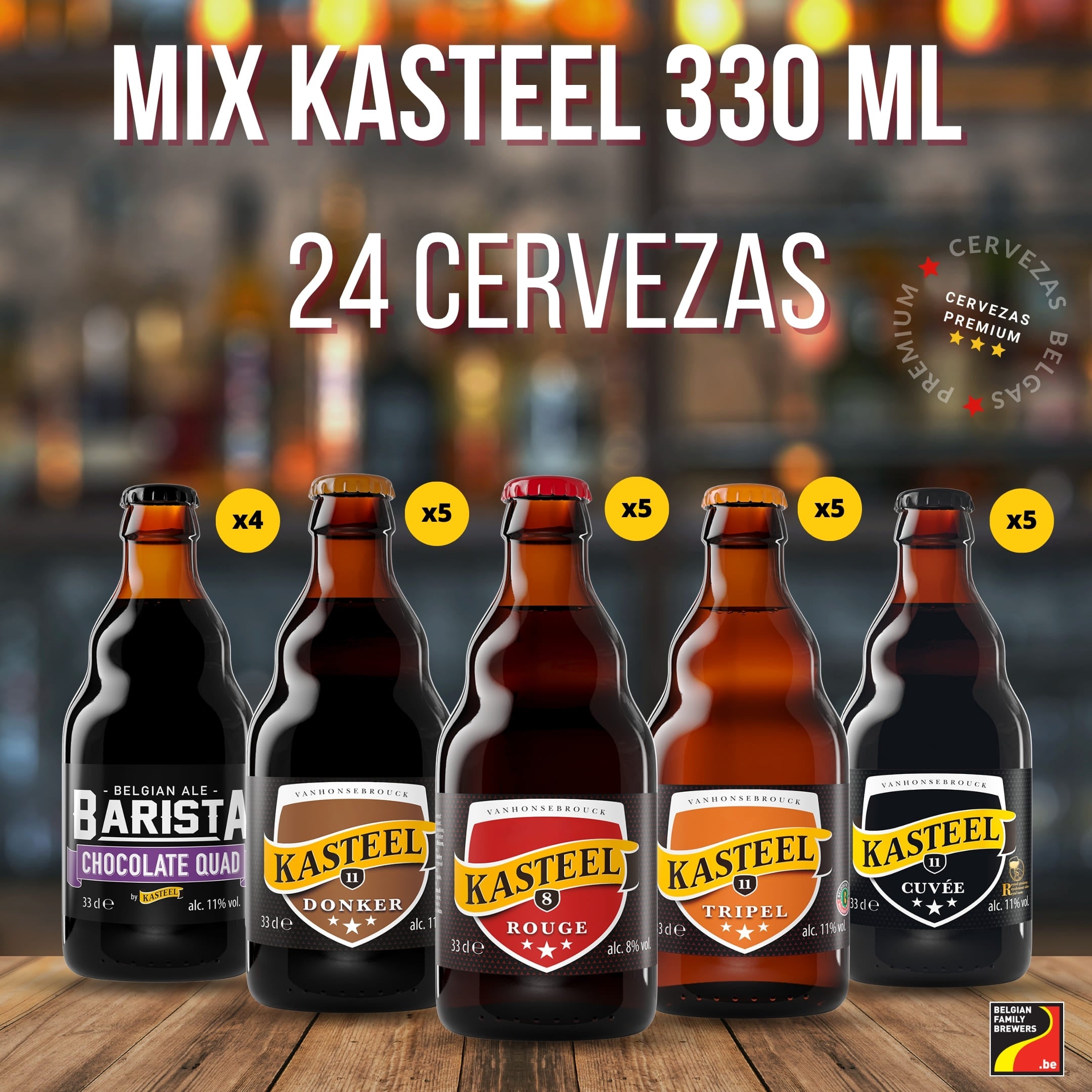 Mix Cervezas Kasteel 330ml 24 Unidades