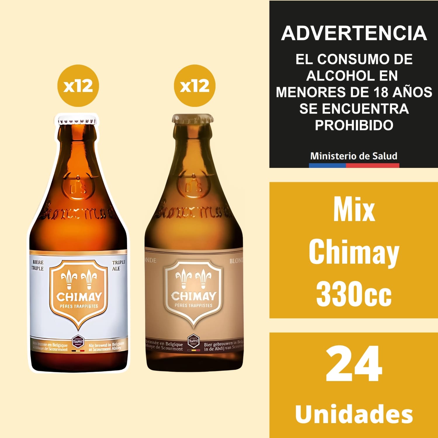 Mix Chimay 330ml Caja 24 Cervezas